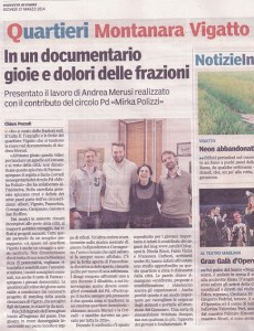 ritaglio articolo documentario